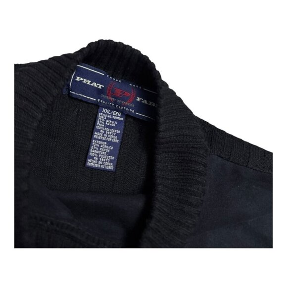 PHAT FARM Vintage Y2K Streetwear Oversized Black Sweater Knit Mens 2XL - Picture 3 of 6